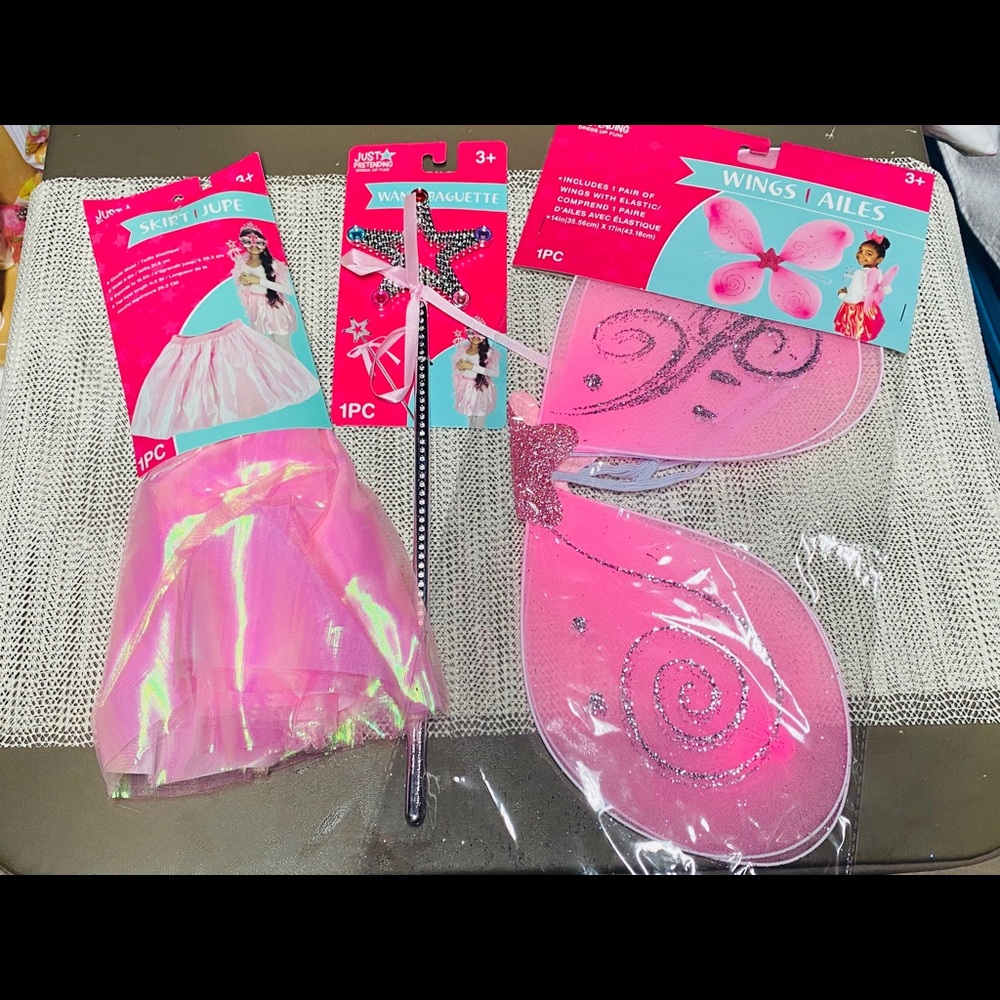 NWT 3+ little girls pink fairy costume.